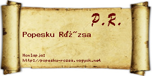 Popesku Rózsa névjegykártya